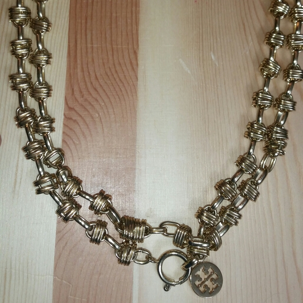 Tory Burch Gold Double Link Chain Necklace
